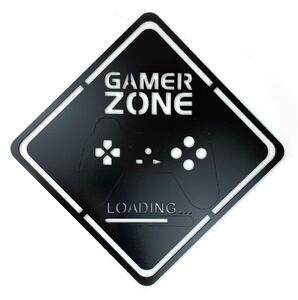Veselá Stena Drevená nástenná dekorácia Gamer Zone čierne
