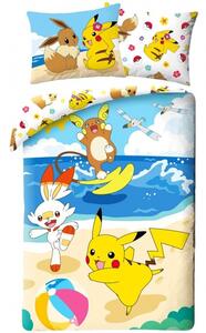 Bavlnené posteľné obliečky Pokémoni na pláži - 100% bavlna - 70 x 90 cm + 140 x 200 cm