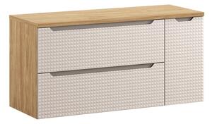 Comad Závesná skrinka pod umývadlo Luxor Beige s doskou 120 cm béžová/dub olejovaný
