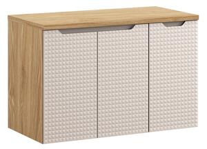Comad Závesná skrinka pod umývadlo Luxor Beige s doskou 90 cm béžová/dub olejovaný
