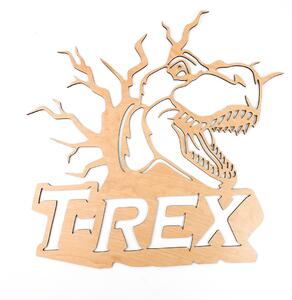 Veselá Stena Drevená nástenná dekorácia Dinosaurus T-REX