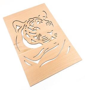 Veselá Stena Drevená nástenná dekorácia Tiger