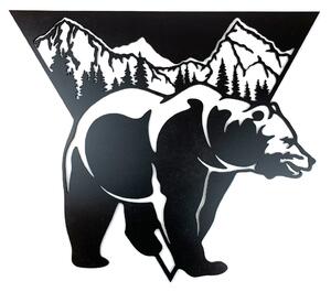 Veselá Stena Drevená nástenná dekorácia Medveď a hory čierne