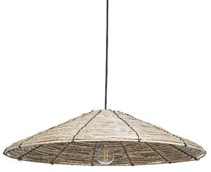 Závesná lampa prírodná tienidlo z morskej trávy čierna kovová objímka na žiarovku boho stropné svietidlo spálňa obývačka
