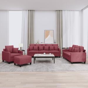 Maison Exclusive – 4-dielna sedacia súprava s vankúmi, vínovoervená látka