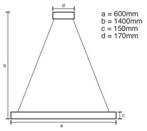 LED Stmievateľný krištáľový luster na lanku LED/40W/230V + diaľkové ovládanie