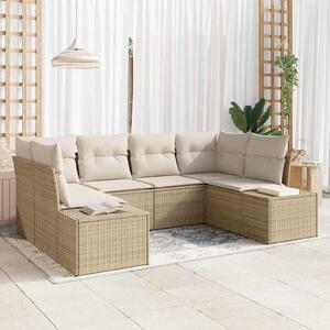 Maison Exclusive - Záhradná súprava s vankúmi 6 ks Béová Poly-rattan