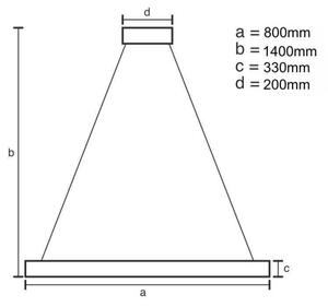 LED Stmievateľný luster na lanku LED/110W/230V 3000-6500K zlatá + diaľkové ovládanie