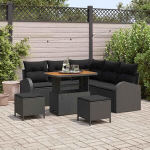 Maison Exclusive - Záhradný nábytok s vankúmi 8 ks ierny Poly-rattan