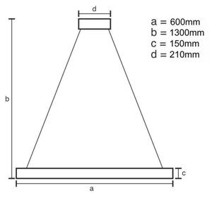 LED Stmievateľný luster na lanku LED/40W/230V 3000-6500K zlatá + diaľkové ovládanie