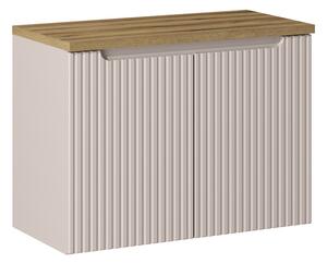 Comad Závesná skrinka pod umývadlo Nova Cashmere I s doskou 80 cm kašmír/dub coast evoke