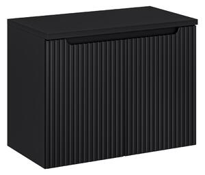 Comad Závesná skrinka pod umývadlo Nova Black II s doskou 80 cm čierna