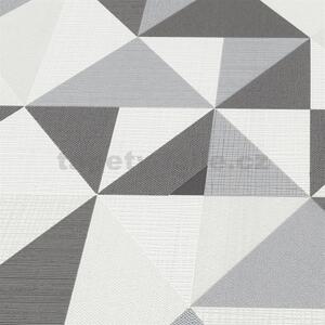 Vliesové tapety na stenu IMPOL Novara 3 10119-34, rozmer 10,05 m x 0,53 m, geometrický vzor sivo-biely, Erismann