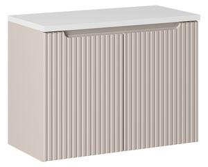 Comad Závesná skrinka pod umývadlo Nova Cashmere I s doskou 80 cm kašmír/biela