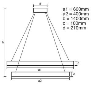 LED Stmievateľný luster na lanku LED/65W/230V 3000-6500K chróm + diaľkové ovládanie