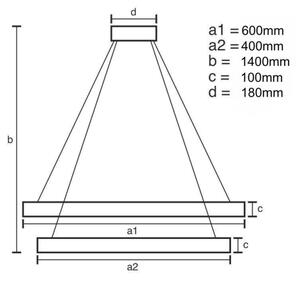 LED Stmievateľný luster na lanku LED/65W/230V 3000-6500K chróm + diaľkové ovládanie