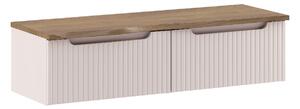 Comad Závesná skrinka pod umývadlo Nova Cashmere s doskou 120 cm kašmírová/dub casella