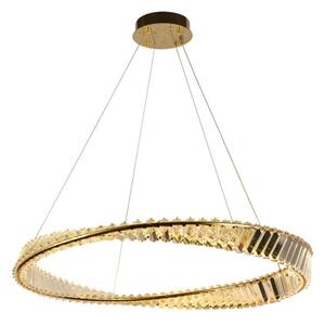 LED Stmievateľný krištáľový luster na lanku LED/50W/230V + diaľkové ovládanie