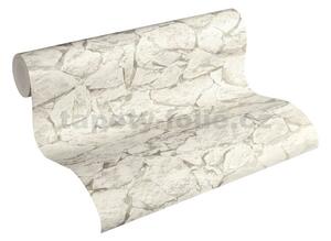 Vliesové tapety na stenu IMPOL 35583-3 Wood and Stone 2, ukladaný kameň bielo-sivý, rozmer 10,05 m x 0,53 m, A.S.Création