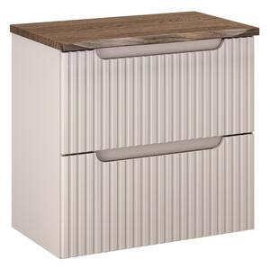 Comad Závesná skrinka pod umývadlo Nova Cashmere Nature s doskou 60 cm kašmírová/dub casella