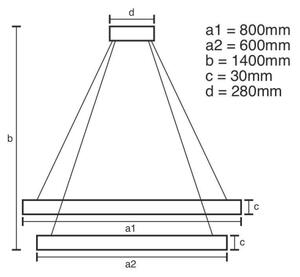 LED Stmievateľný luster na lanku LED/160W/230V 3000-6500K strieborná + DO