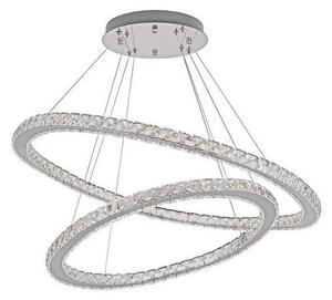 LED Stmievateľný luster na lanku LED/160W/230V 3000-6500K strieborná + DO