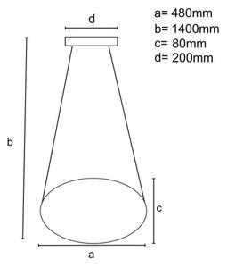 LED Stmievateľný luster na lanku LED/40W/230V 3000-6500K čierna + diaľkové ovládanie