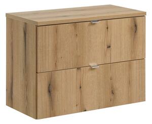 Comad Závesná skrinka pod umývadlo Nova Oak I s doskou 80 cm dub coast evoke