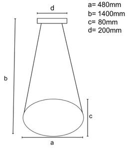 LED Stmievateľný luster na lanku LED/65W/230V 3000-6500K zlatá + diaľkové ovládanie