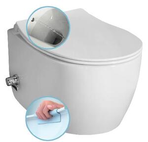 Sapho Isvea - Závesné WC SENTIMENTI s ventilom a bidetovou spŕškou, Rimless, biela 10ARS1010