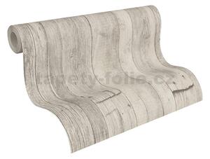 Vliesové tapety na stenu IMPOL 95931-1 Wood and Stone 2, vintage style drevo sivo-béžové, rozmer 10,05 m x 0,53 m, A.S.Création