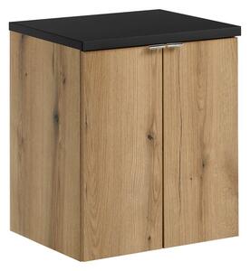 Comad Závesná skrinka pod umývadlo Nova Oak s doskou 50 cm dub evoke/čierna