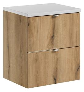 Comad Závesná skrinka pod umývadlo Nova Oak s doskou 50 cm biela/dub evoke