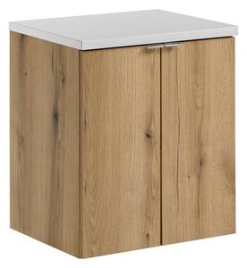 Comad Závesná skrinka pod umývadlo Nova Oak s doskou 50 cm dub evoke/biela