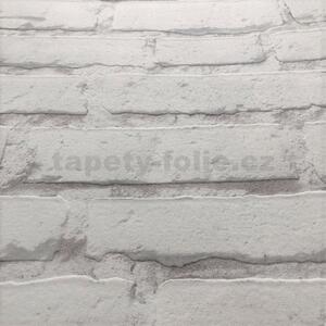Vliesové tapety na stenu IMPOL 31943-1 Wood and Stone 2, tehly biele so sivou škárou, rozmer 10,05 m x 0,53 m, A.S.Création