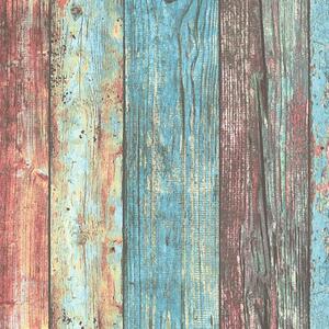 Vliesové tapety na stenu IMPOL 30723-1 Wood and Stone 2, farebné drevené dosky, rozmer 10,05 m x 0,53 m, A.S.Création