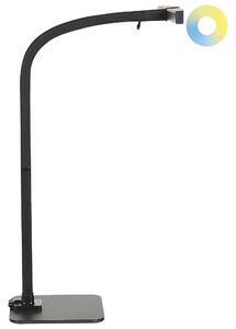 Stolná LED lampa čierna hliník syntetický materiál stmievač senzor s 3 farbami osvetlenie do kancelárie a študovne