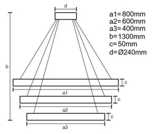 LED Stmievateľný luster na lanku LED/250W/230V 3000-6500K + diaľkové ovládanie