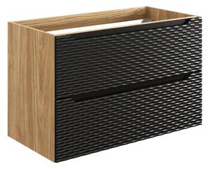 Comad Závesná skrinka pod umývadlo Ocean 90 cm dub olejovaný/čierna
