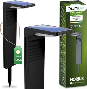 LUMILED solárne svetlo pre vonkajšiu záhradu IP44 odolné voči striekajúcej vode solárne svetlo na cestu so zemným hrotom 4000K neutrálna biela solárna lampa na cestu na príjazdovú cestu