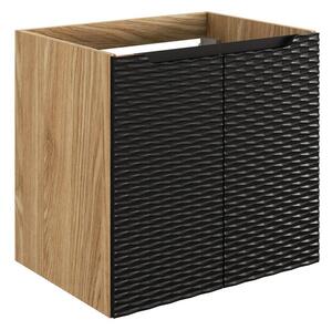 Comad Závesná skrinka pod umývadlo Ocean 60 cm 2D dub olejovaný/čierna