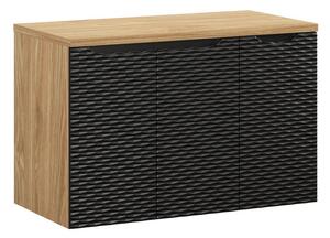Comad Závesná skrinka pod umývadlo Ocean I s doskou 90 cm čierna/dub olejovaný