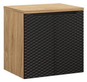 Comad Závesná skrinka pod umývadlo Ocean I s doskou 60 cm čierna/dub olejovaný