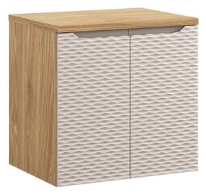 Comad Závesná skrinka pod umývadlo Ocean II s doskou 60 cm béžová/dub olejovaný