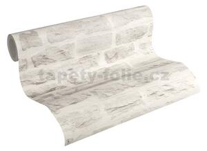 Vliesové tapety na stenu IMPOL 35580-4 Wood and Stone 2, ukladaný kameň sivý, rozmer 10,05 m x 0,53 m, A.S.Création