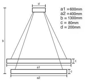 LED Stmievateľný luster na lanku LED/80W/230V 3000-6500K + diaľkové ovládanie
