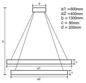 LED Stmievateľný luster na lanku LED/80W/230V 3000-6500K + diaľkové ovládanie