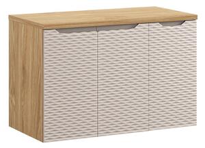 Comad Závesná skrinka pod umývadlo Ocean I s doskou 90 cm béžová/dub olejovaný