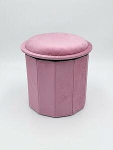 Sinsay - Zamatový puf-stolík s úložným priestorom - pastelová ružová