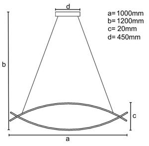 LED Stmievateľný luster na lanku LED/70W/230V 3000-6500K + diaľkové ovládanie